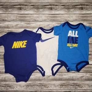 Nike blue and white 3 pack of onesies